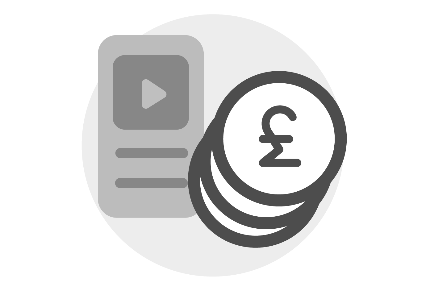Graphic used to represent paid media.