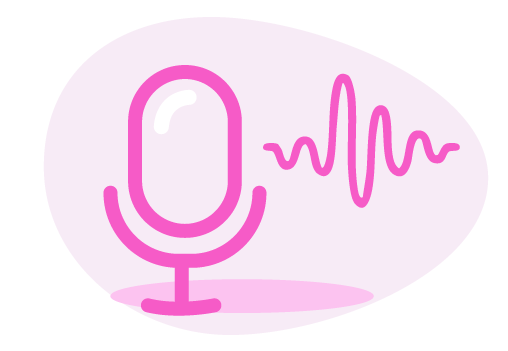 Graphic used to represent the voiceover process.